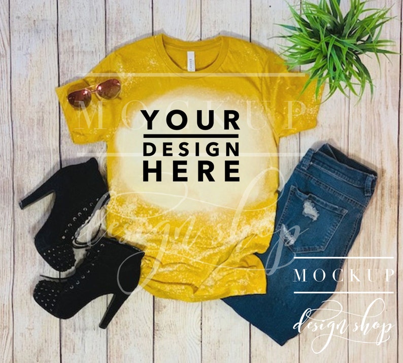 mustard bleached shirt