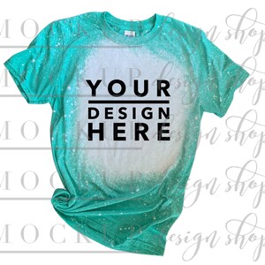 BLEACH GILDAN Heather Seafoam Mockup / Bleached t shirt / Trending now / Gildan 64000 mockup / Wholesale tshirts / Popular right now