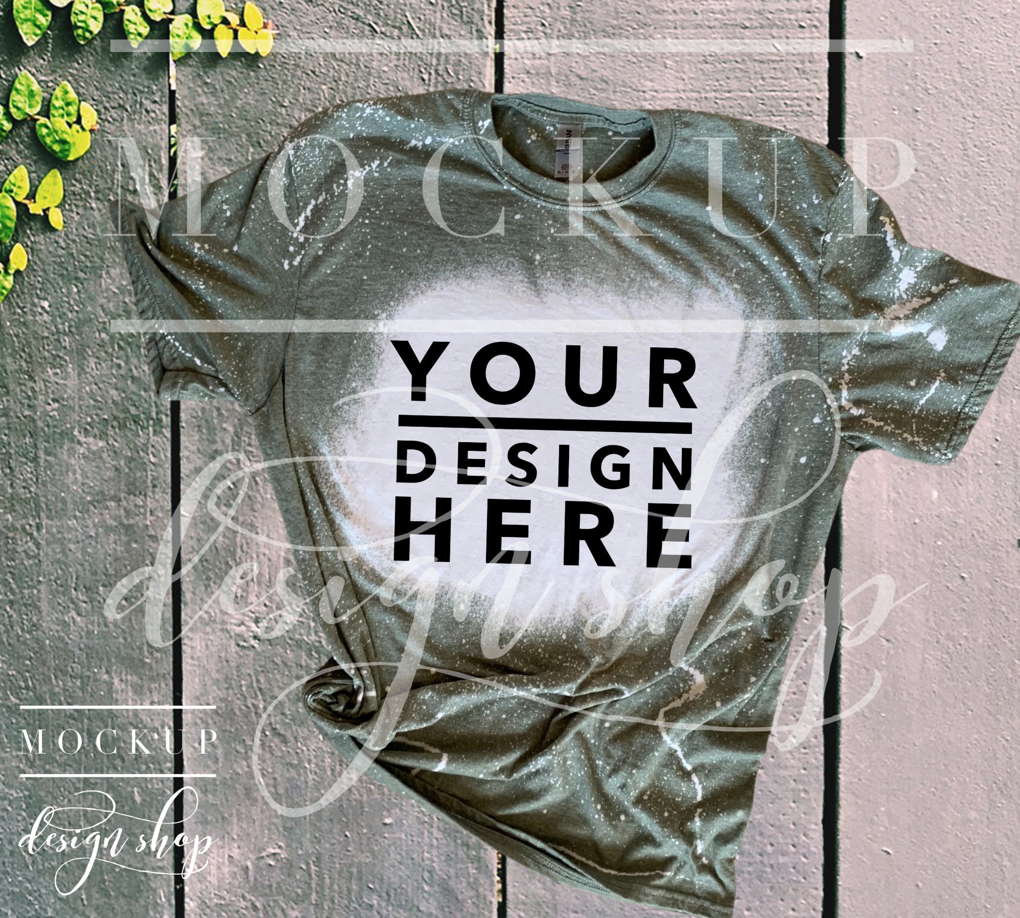 BLEACH GILDAN Heather Military Green 