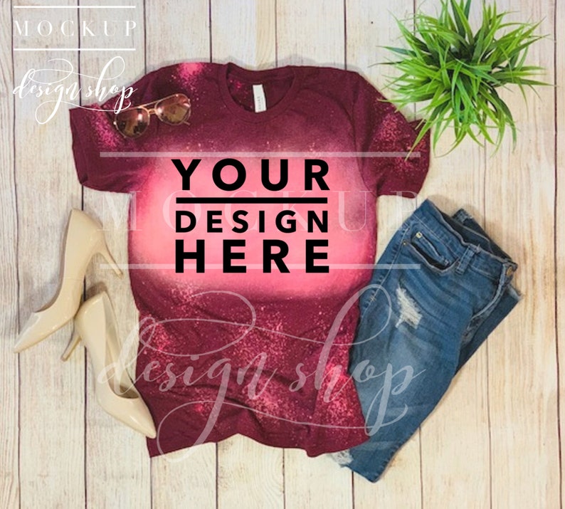 bleach on maroon shirt