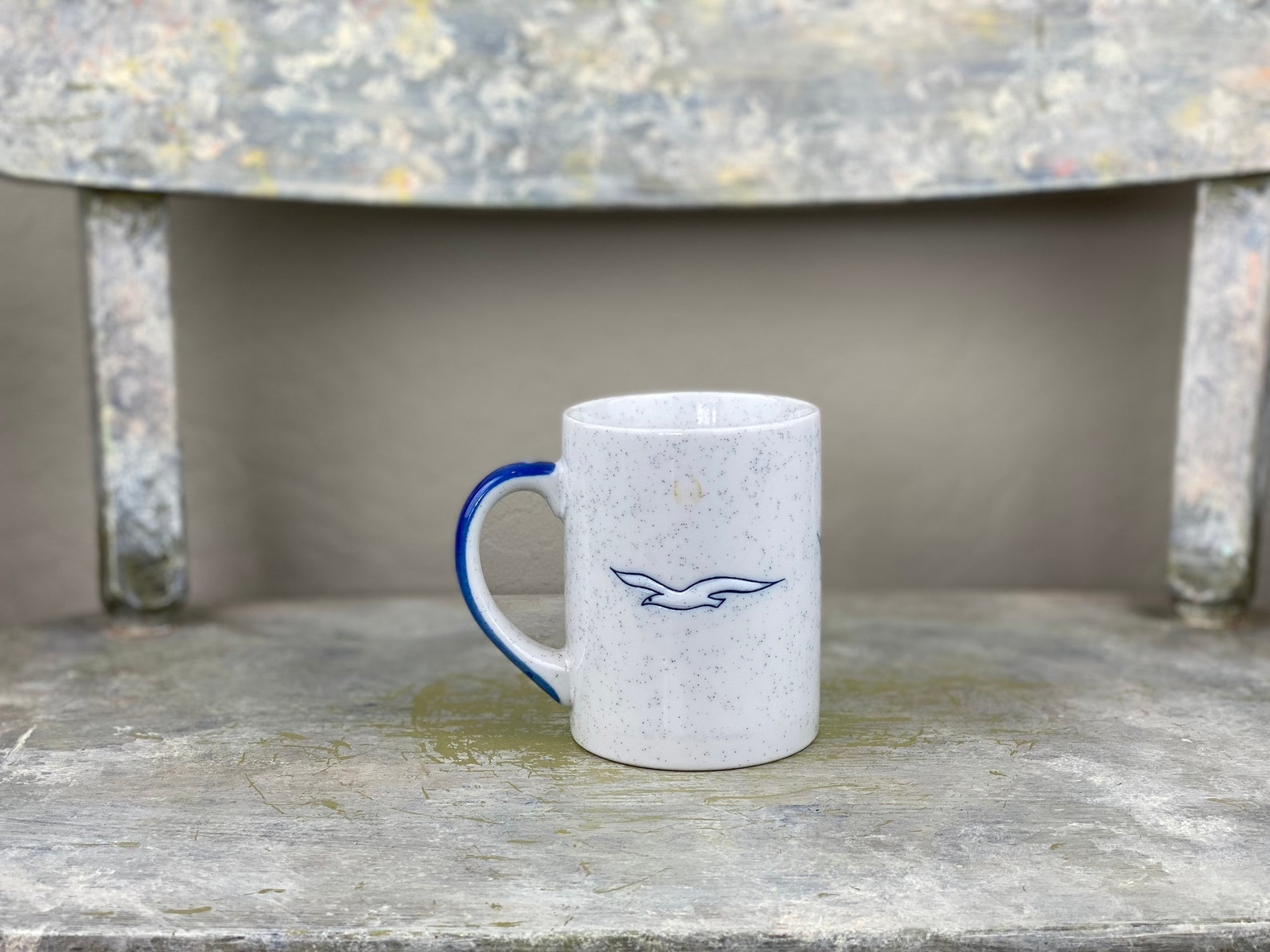 Vancouver BC Canada Coffee Mug Cup White With Blue Speckle Etsy