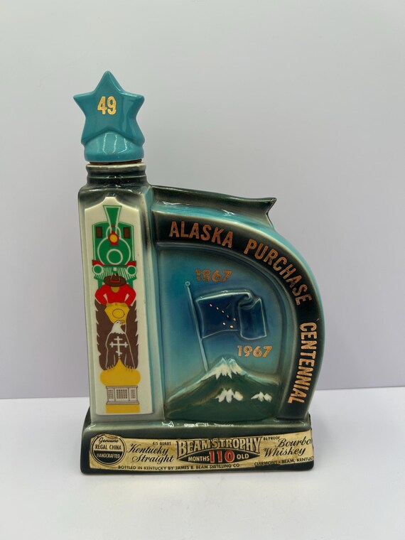 Vintage 1967 Jim Beam Alaska Purchase Centennial Decanter - Empty