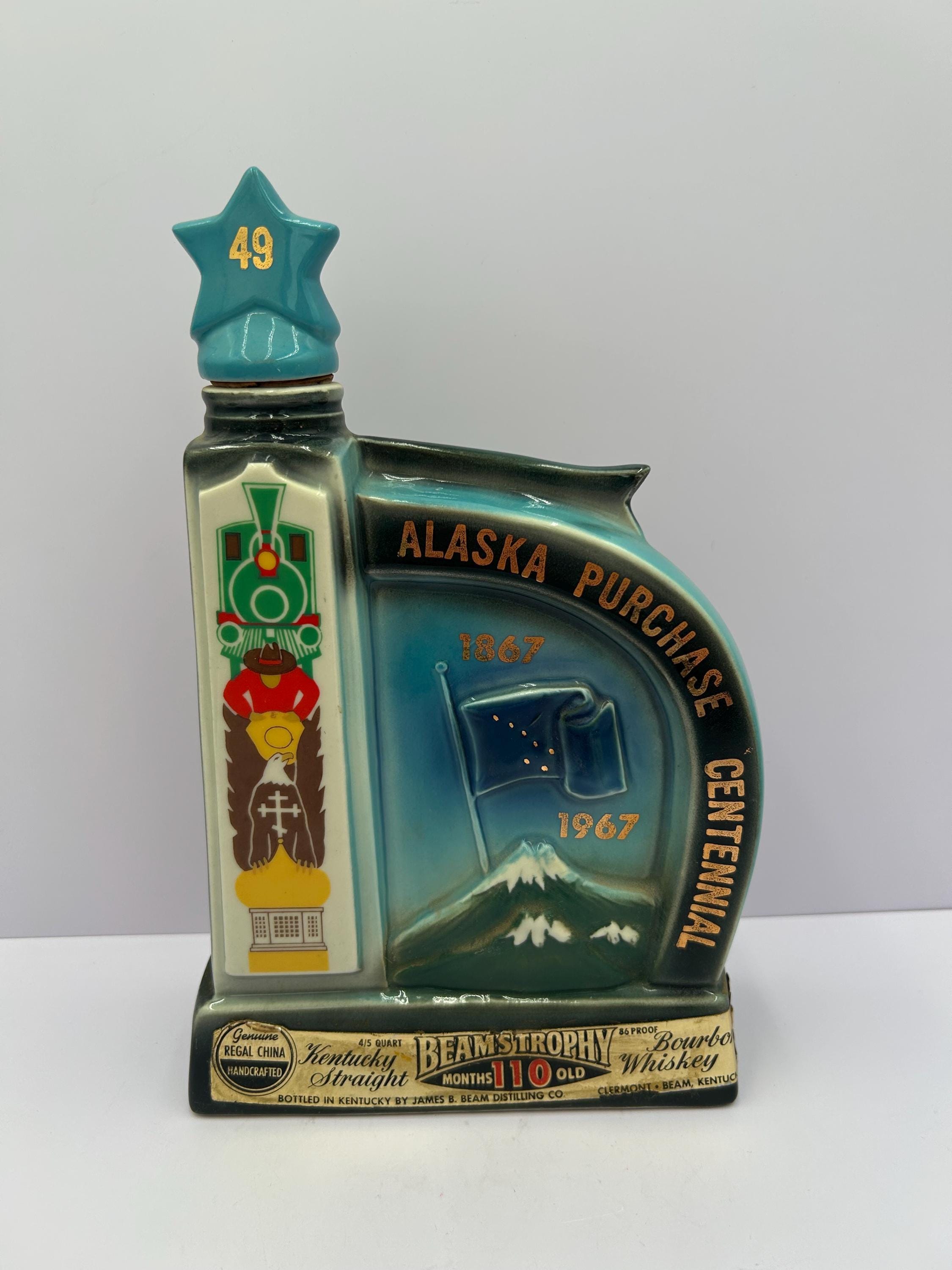 Vintage 1967 Jim Beam Alaska Purchase Centennial Decanter - Empty