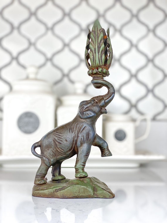 Art Deco Period Cast Iron Elephant Candle Holder Etsy