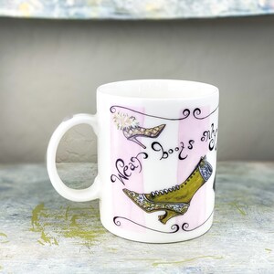 Pink Fall Boot Lover Mug Michelle Broussard Old Fashion Rules Chaleur Mug Shoes