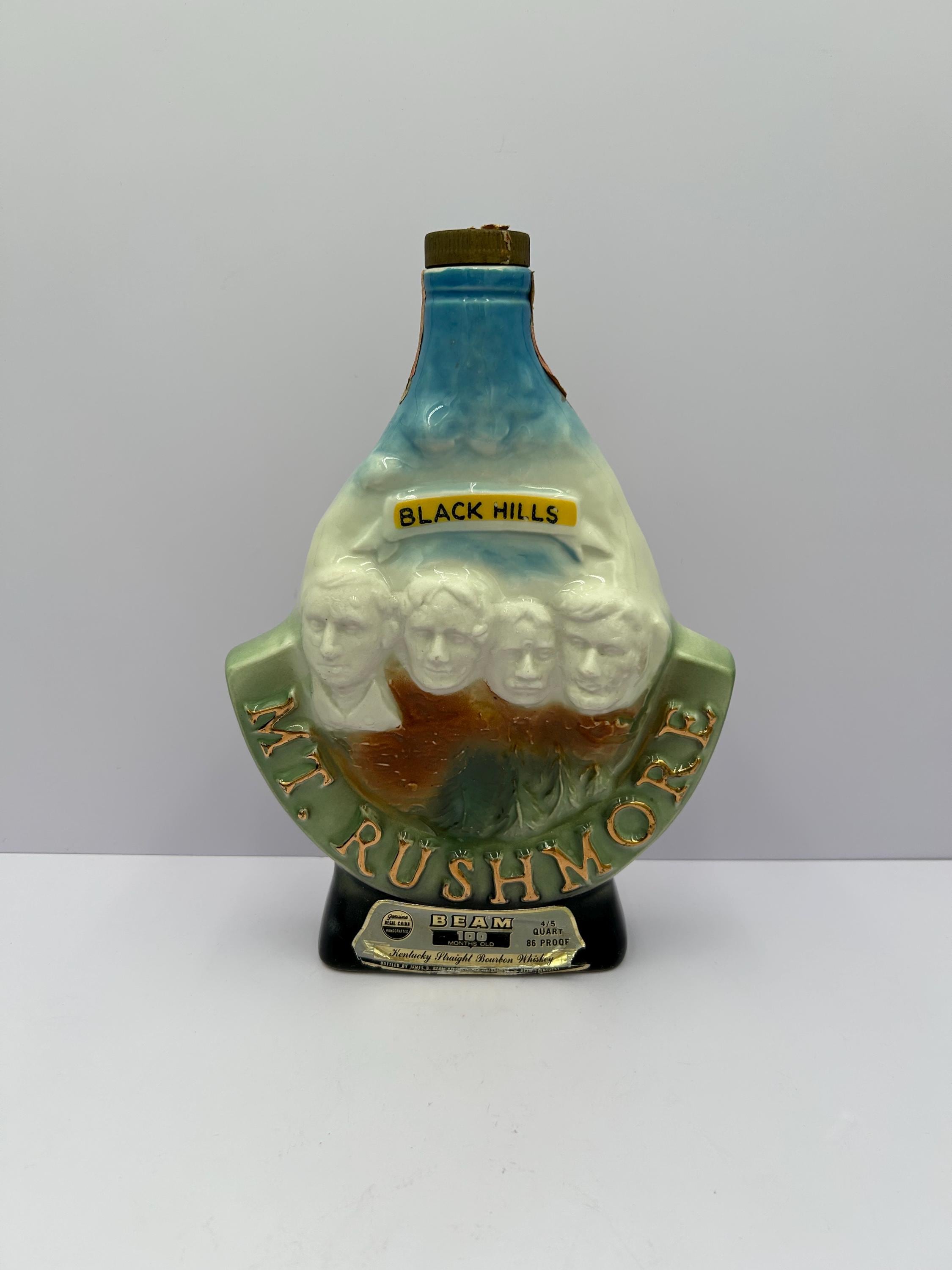 Vintage 1969 Jim Beam Mt. Rushmore Black Hills Decanter - Empty 