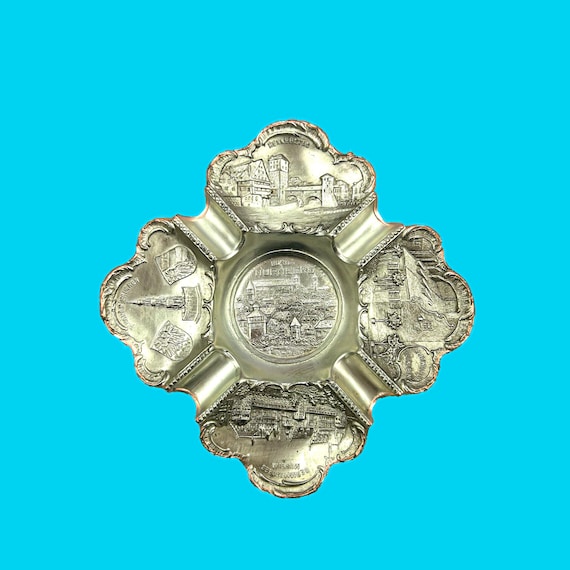 Vintage Nuremberg Germany Ashtray | Silver-tone Travel Souvenir - Etsy