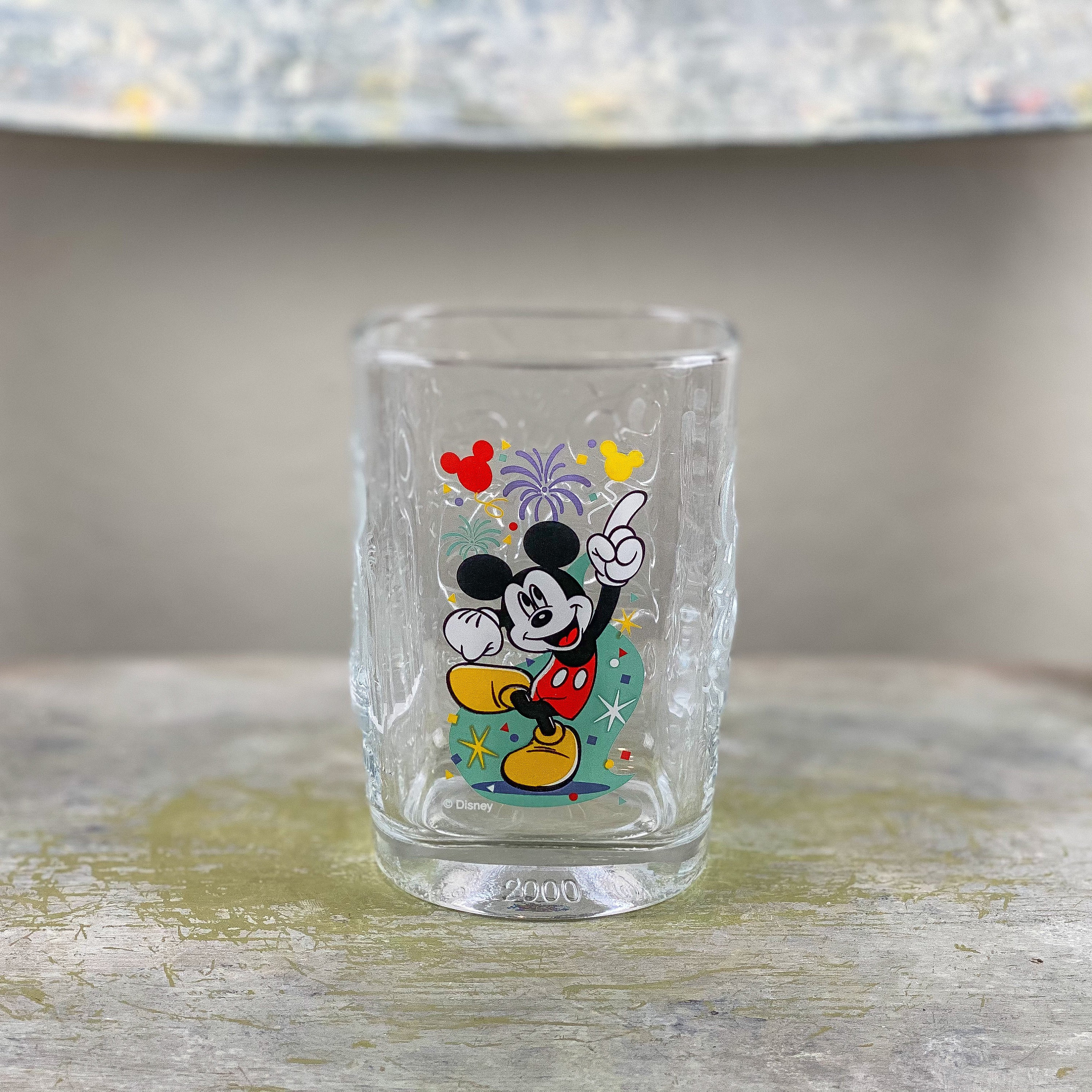 Vintage Disney Mickey Mouse Collectible Glass Set Millennium Mcdonald's  Disney Glasses Set of 4 2000 Disney World Collector Glass Cups 