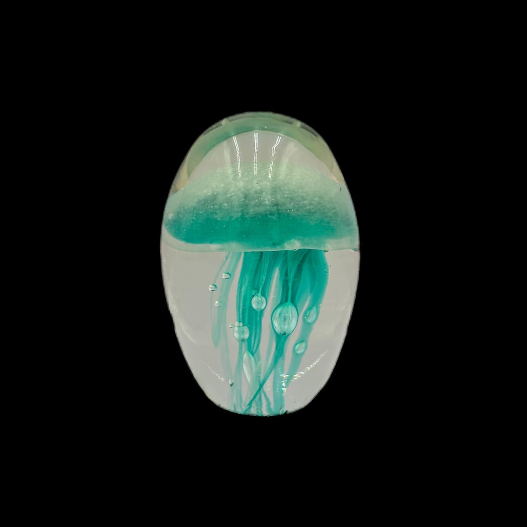 Vintage Handcrafted Glass Jellyfish Paperweight - Unique Nautical Home ...