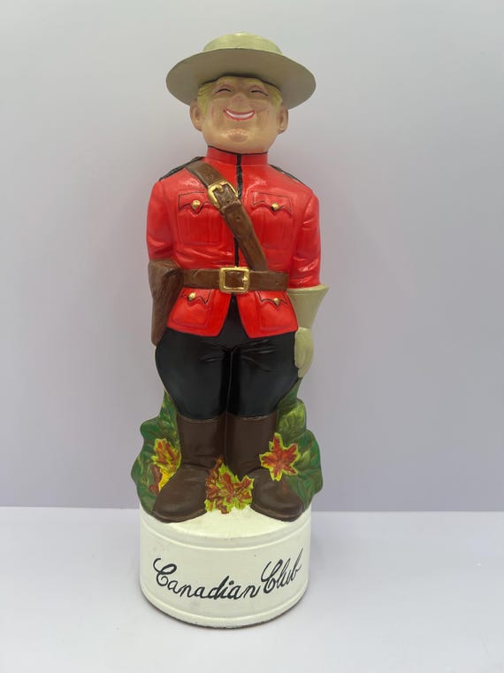 Vintage 1974 Canadian Club Mountie Decanter – Hand-painted Skunk