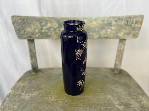 工芸品 Vintage vase from artec Vintage Artisan Pottery Vase With Floral Imprint - Etsy