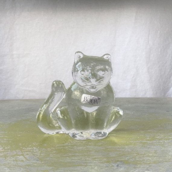 北欧ガラス猫コスタボダ BODA Bertil Vallien 置物フィギュリン