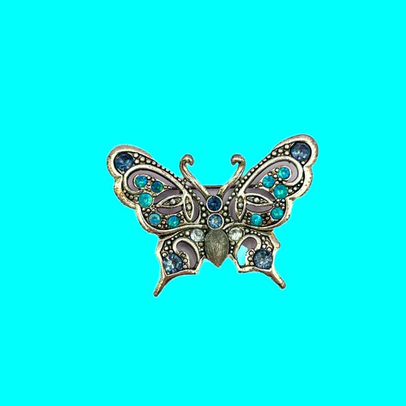 Vintage　AVON　butterfly rhinestone　brooch Signed Avon Vintage Beautiful Butterfly Pin Rhinestone