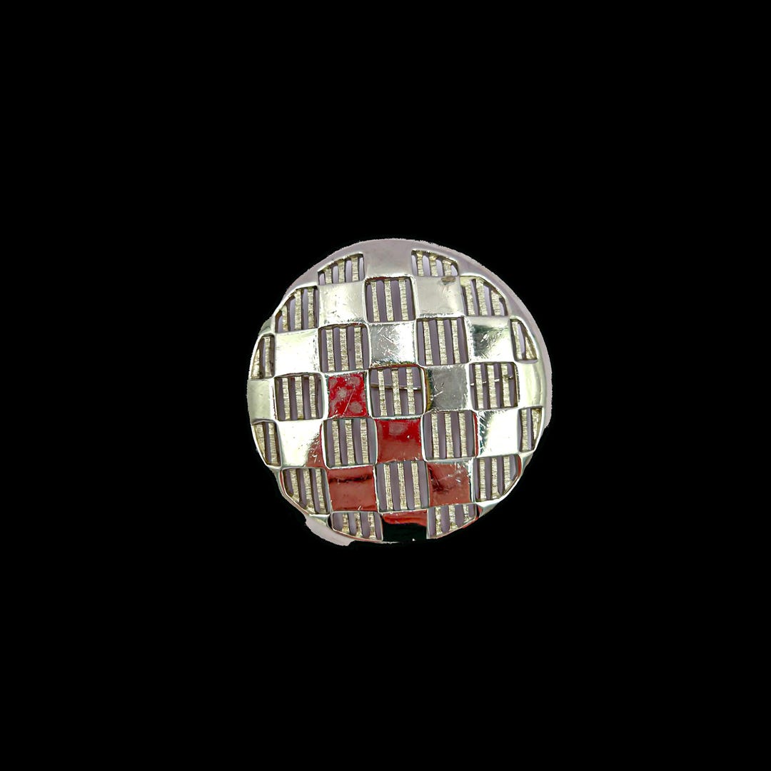 Vintage Woven Metal Button - Unique Checkerboard Pattern - Perfect for ...