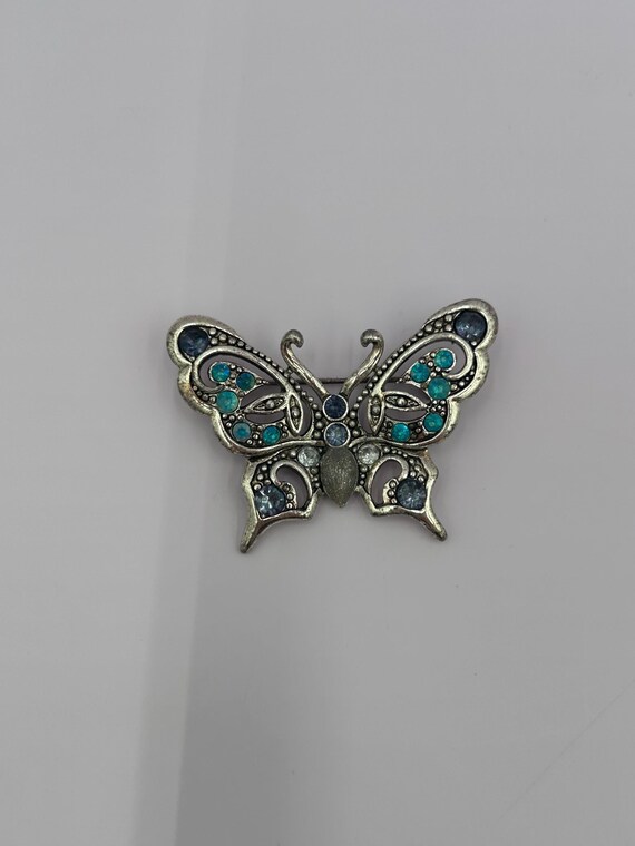 Vintage　AVON　butterfly rhinestone　brooch Vintage Avon Butterfly Brooch With Rhinestones - Statement