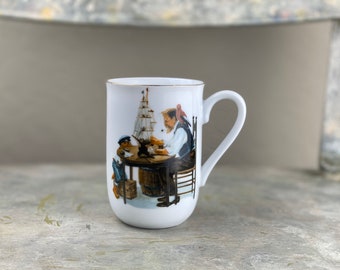 Vintage NORMAN ROCKWELL For A Good Boy Coffee Cup Mug Museum Collection