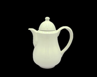 Vintage Homer Laughlin Pristine Ameriwhite Bright White Teapot Server - Elegant Porcelain Restaurant Coffee Pot 7”