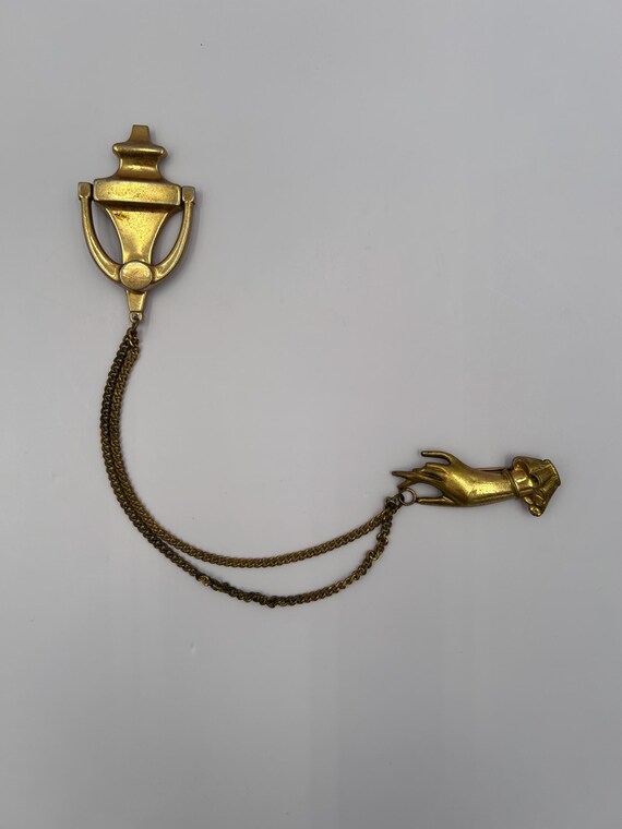 Vintage 1940s Coro Pegasus Gold Tone Hand & Door Knocker