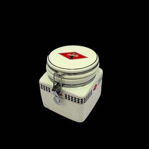 Vintage Coca-Cola Canister | Retro Kitchen Decor | Collectible Coca-Cola Storage Jar | Checkered Design 5.75”