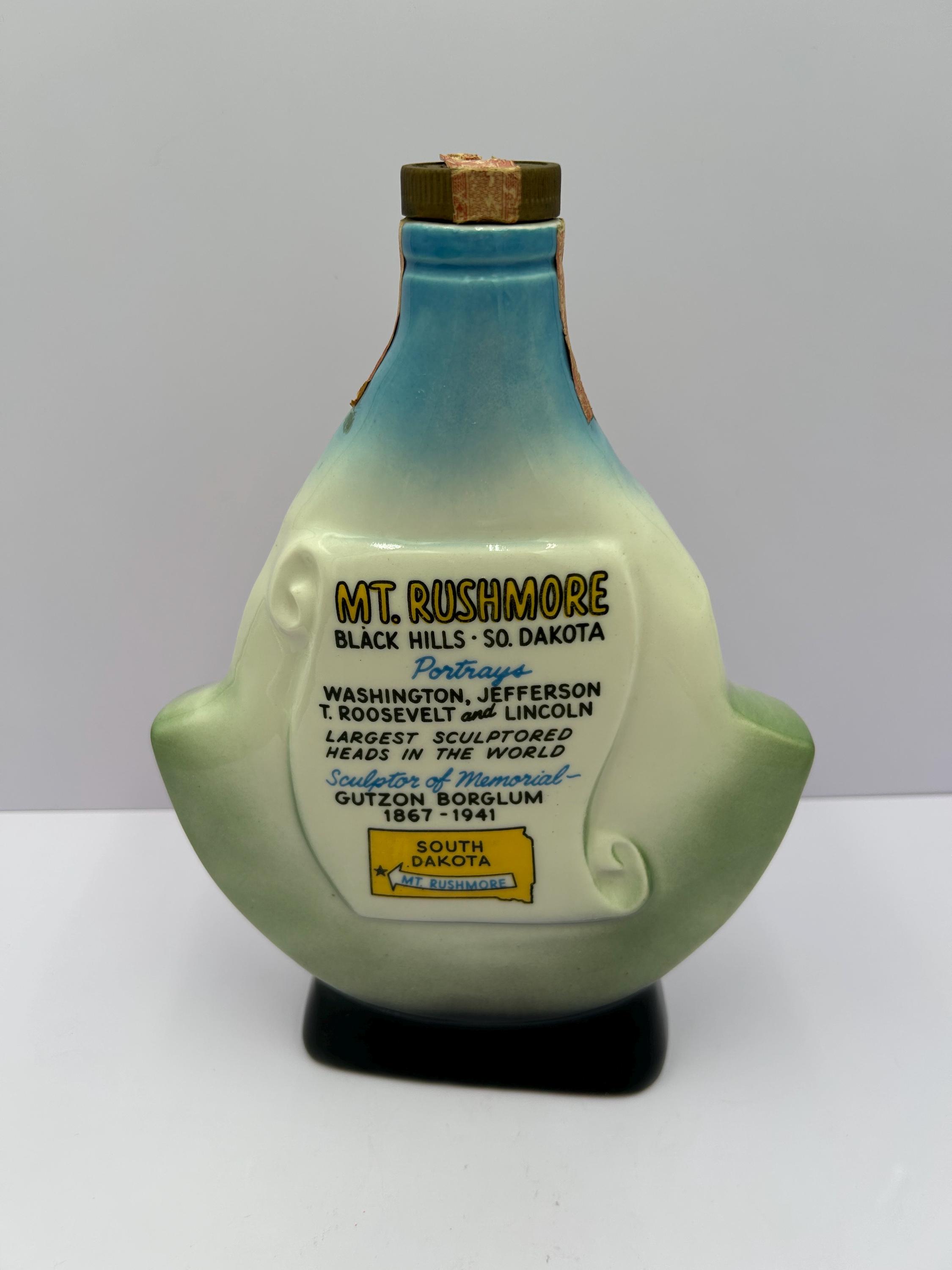 Vintage 1969 Jim Beam Mt. Rushmore Black Hills Decanter - Empty 