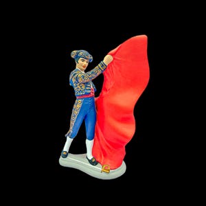 Vintage Atlantic Mold Matador Bullfighter Figurine - Hand-Painted Spanish Decor - Mid-Century Collectible Signed  Nancy 12”