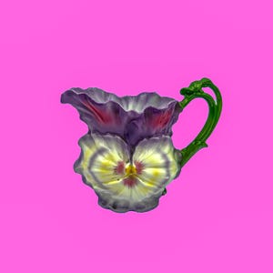 Vintage Royal Bayreuth Pansy Creamer Pitcher - Hand-Painted Floral Decor 9x7x5”