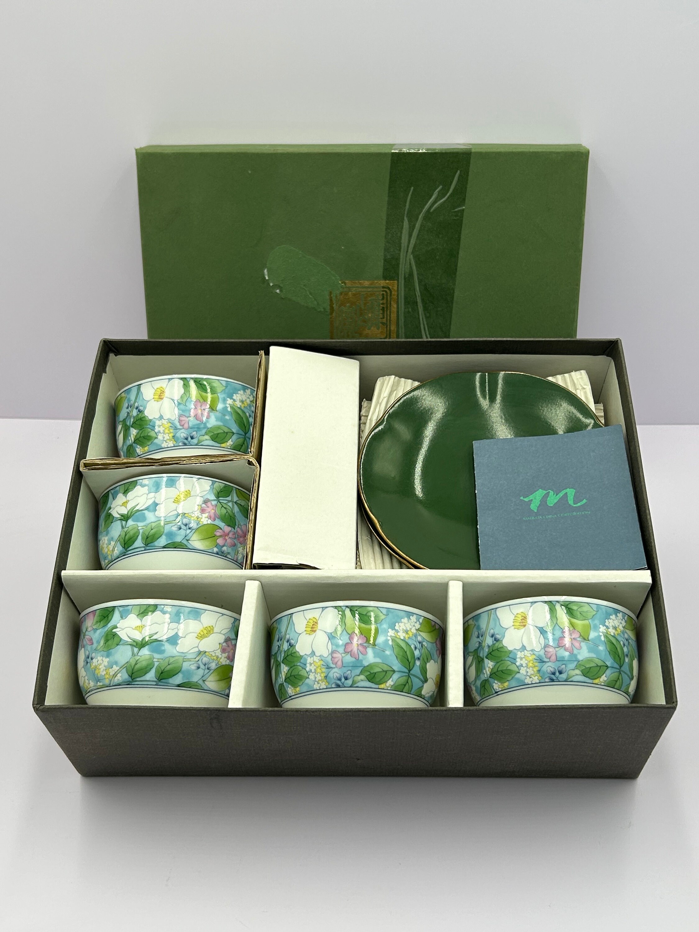 Vintage Japanese Lusterware Demitasse Cup and Saucer Set of 6 IN