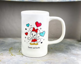 Disney Parks Vintage MINNIE MOUSE Sweet and Lovely Coffee Mug Large Cup