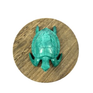 Vintage Green plastic Sea Turtle  Paper Weight Nautical Home decor
