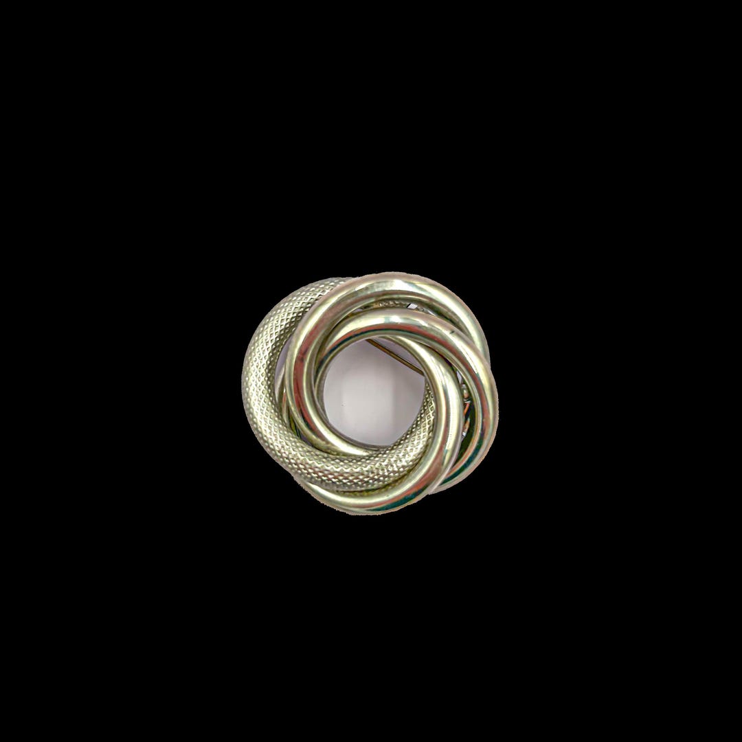 Vintage Textured Interlocking Circle Pin 1.75” - Etsy