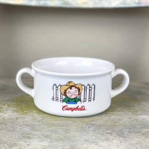 Vintage 2001 Campbell’s Soup Kid’s Bowl Coffee Mug Cup Houston Harvest