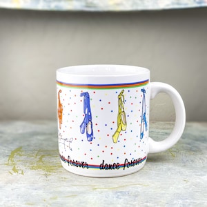 Vintage Ballet Shoes “Dance Forever” Coffee Mug Pointe shoe Tea Cup
