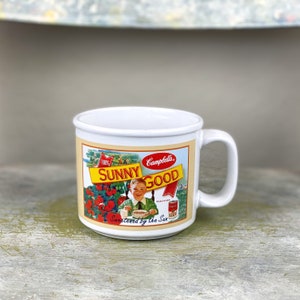 Vintage Campbell’s Soup Coffee Mug, Gardening Kids, sunny goodness VTG