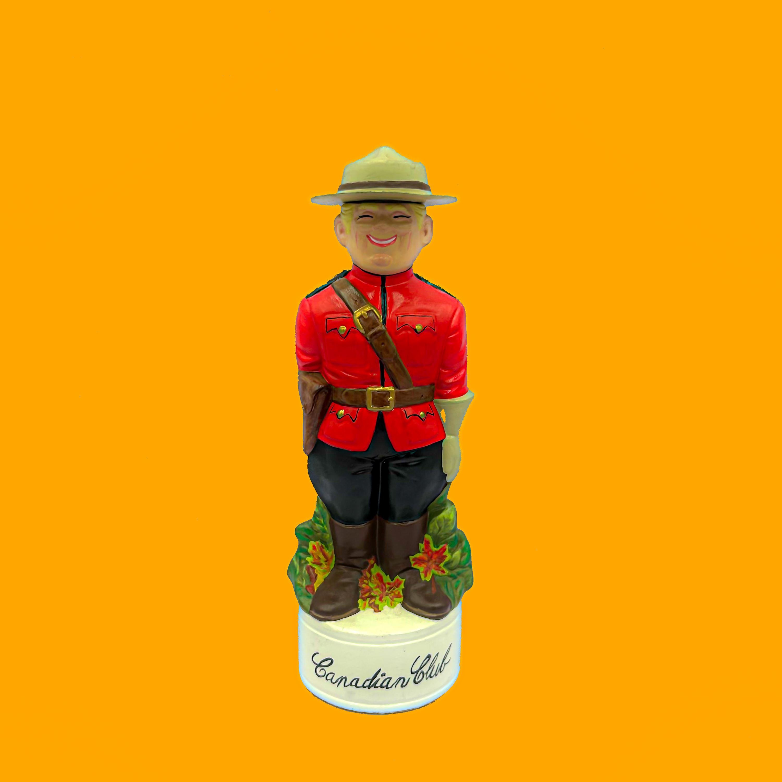 Vintage 1974 Canadian Club Mountie Decanter – Hand-painted Skunk