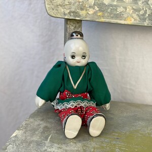 Vintage Chinese Hand Painted Porcelain Head, Hands Feet Girl Cloth