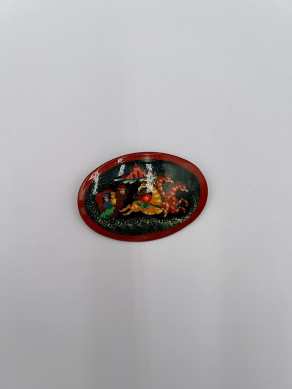 Broche En Argent Sterling Traîneau Russe - Vintage