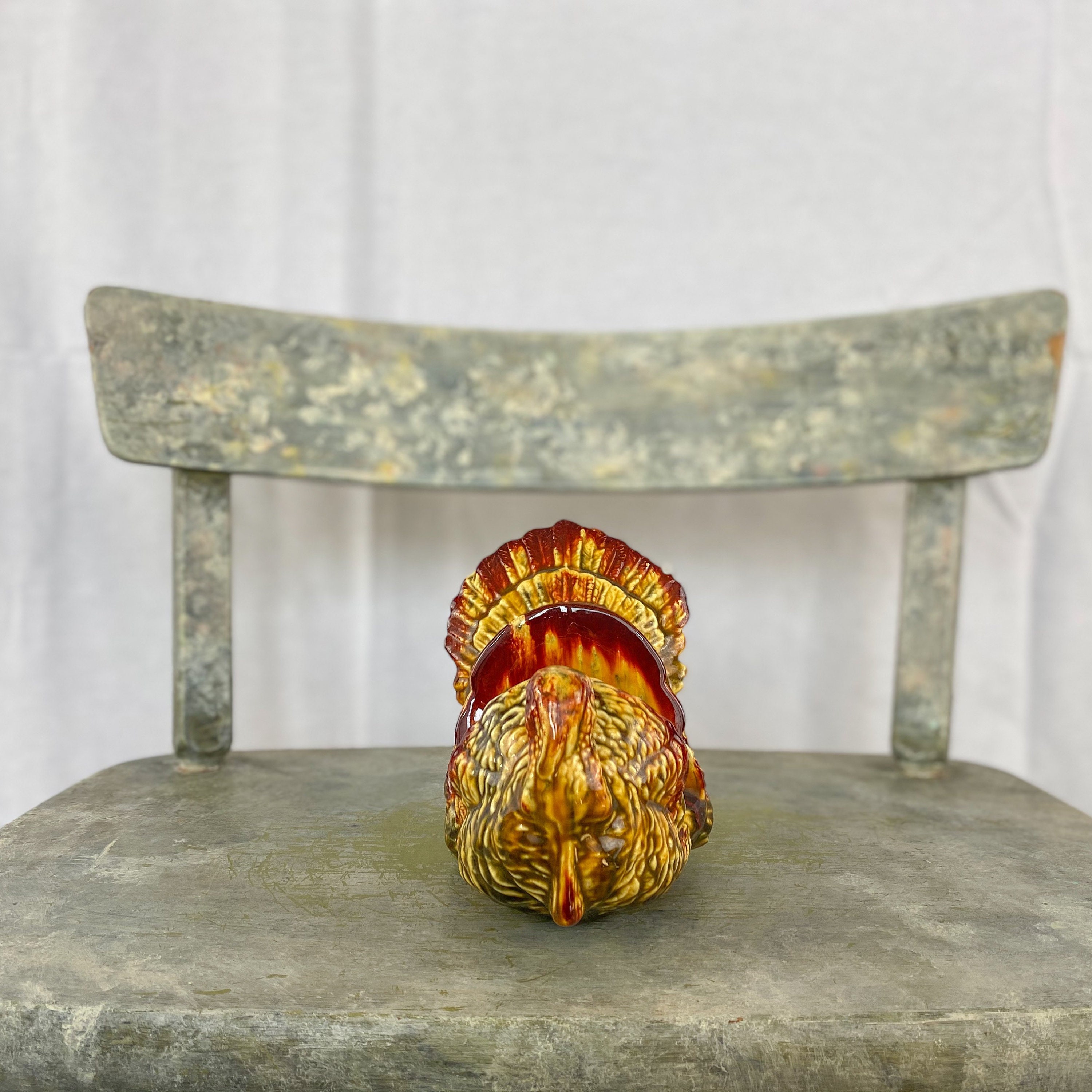 Vintage Ceramic Turkey Napkin Holder Thanksgiving Fall Decor Etsy