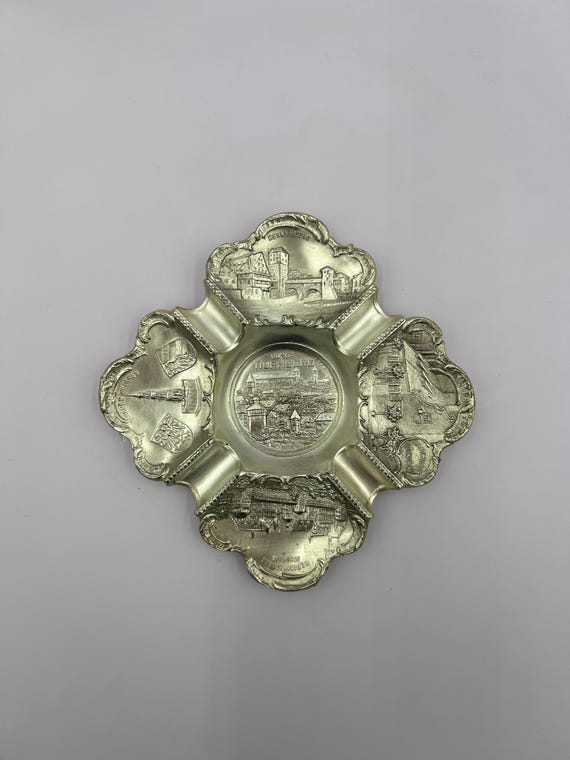 Vintage Nuremberg Germany Ashtray | Silver-tone Travel Souvenir - Etsy