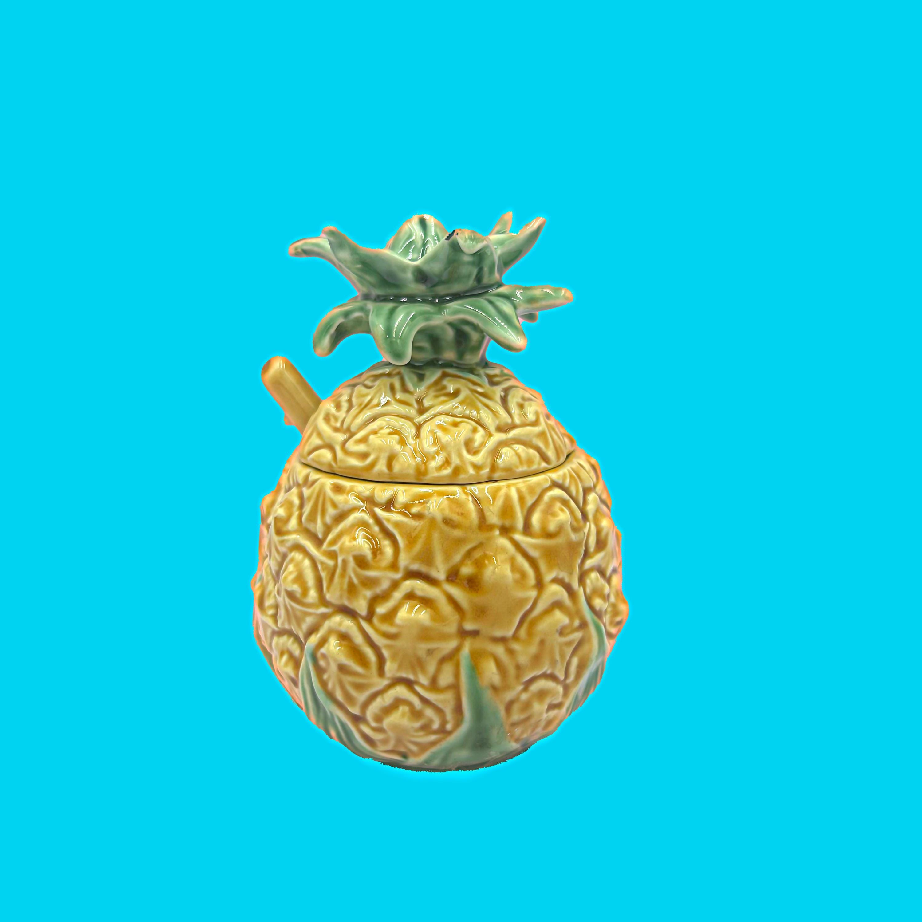 Vintage Bordallo Pinheiro Style Ceramic Pineapple Condiment Server