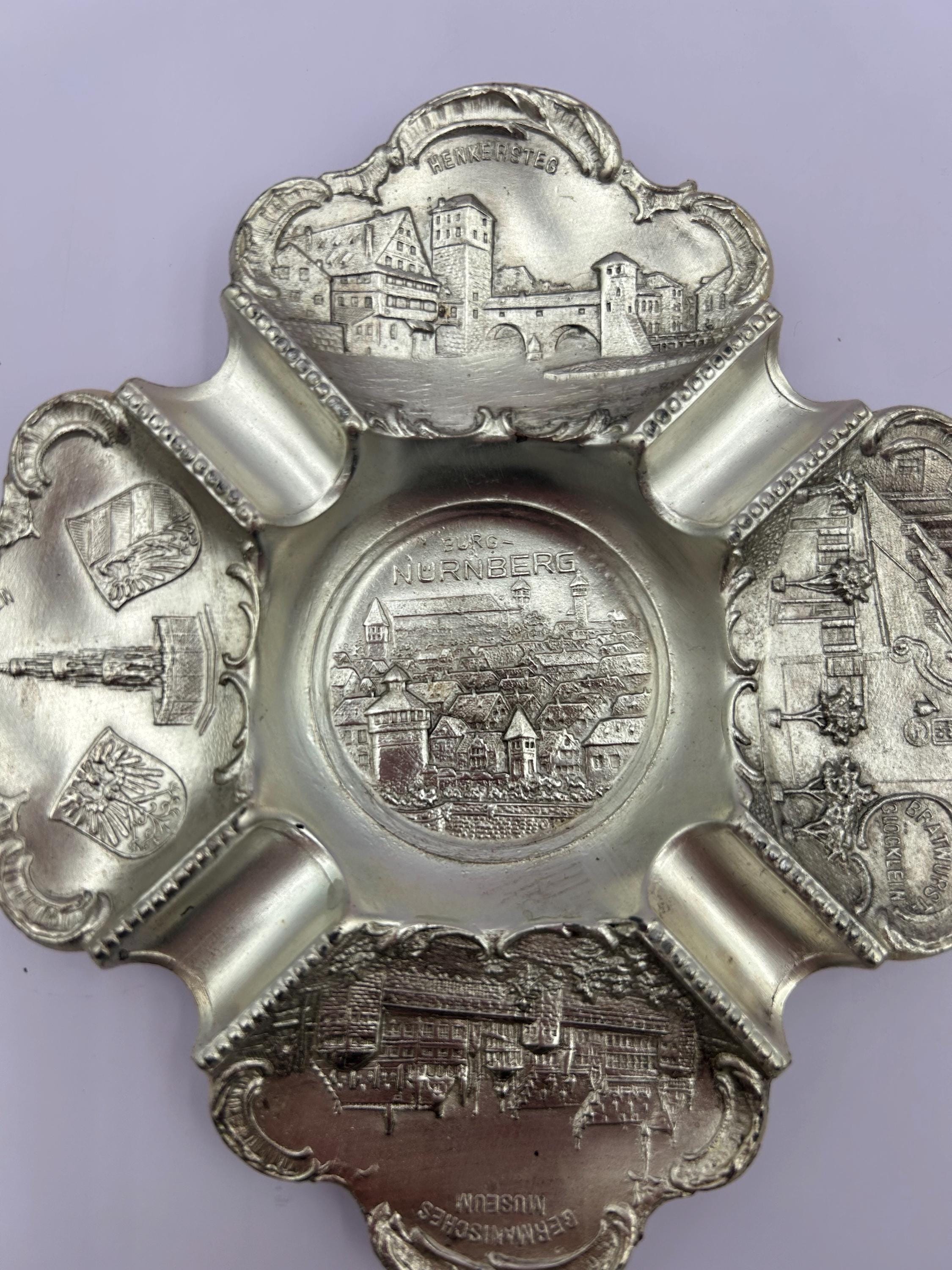 Vintage Nuremberg Germany Ashtray | Silver-tone Travel Souvenir - Etsy