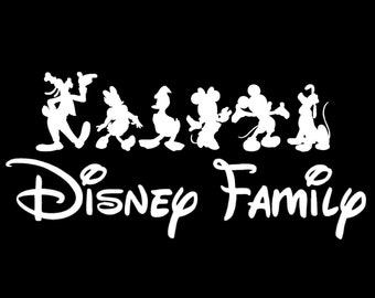 Disney Family Decal, Disney Bumper Sticker, Family Car Decal, Car Accessory, Car Decoration, Bumper Sticker, Disney Decal, Disney Sticker