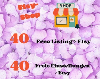 Etsy 40 Free Listings, Etsy 40 Free Listing, Etsy Shop Opening, 40 Free Etsy Listings, Open a New Etsy Shop