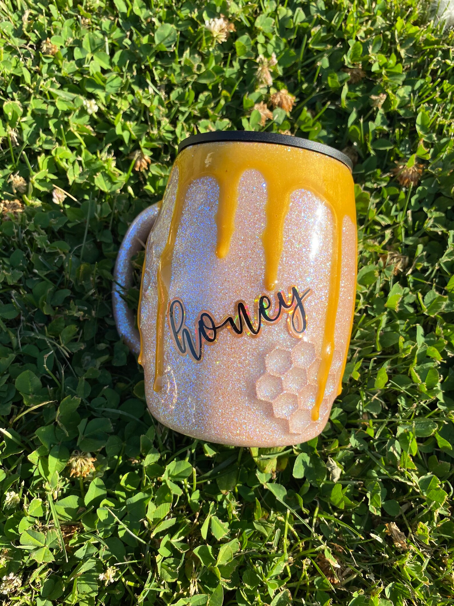 honeycomb beer mug