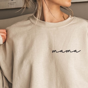 Embroidered Mama Sweatshirt, Personalized Gift for New Moms, Custom Kids Names, Mother's Day Apparel