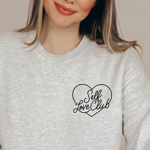 Valentines Sweatshirt für Frauen - Self Love Club Minimalistischer Hoodie