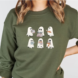 Sweat-shirt Ghost Reading Books : saison effrayante Pull d'Halloween