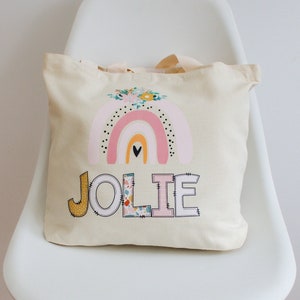 Sac fourre-tout personnalisé pour enfants, sac en toile avec nom personnalisé pour l'école, cadeau d'anniversaire, plage et garderie, cadeau unique pour enfants