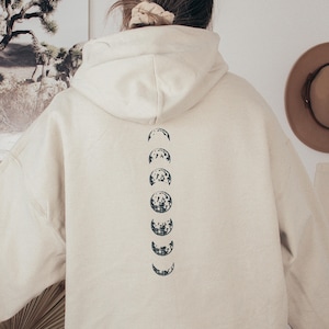 Moon Phase Hoodie Celestial Sweatshirt Moon Sweater