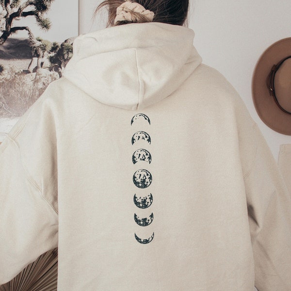 Moon Phase Hoodie Celestial Sweatshirt Moon Sweater