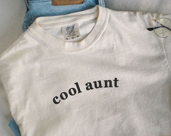 Aunt Embroidered T-Shirt, Comfort Colors Tee, Aunt Gift